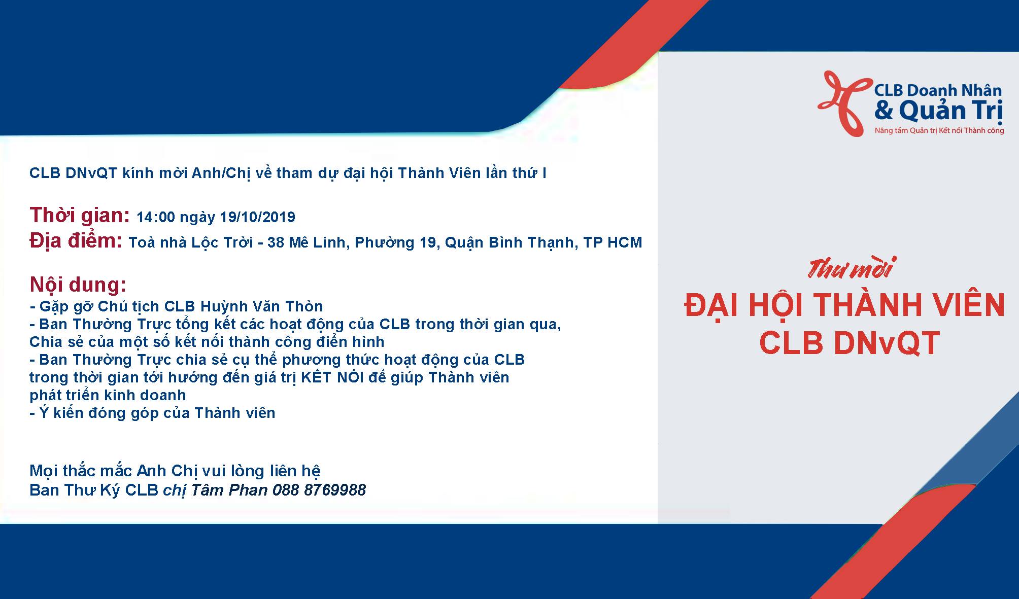 Đại hội Thành Viên CLB DNvQT